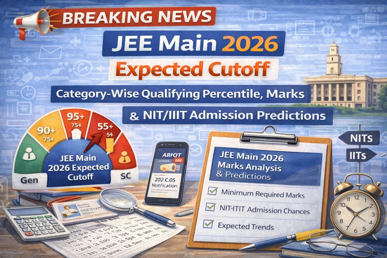 JEE Main 2026 Expected Cutoff: Category-Wise Qualifying Percentile, Marks Analysis & NIT/IIIT Admission Predictions